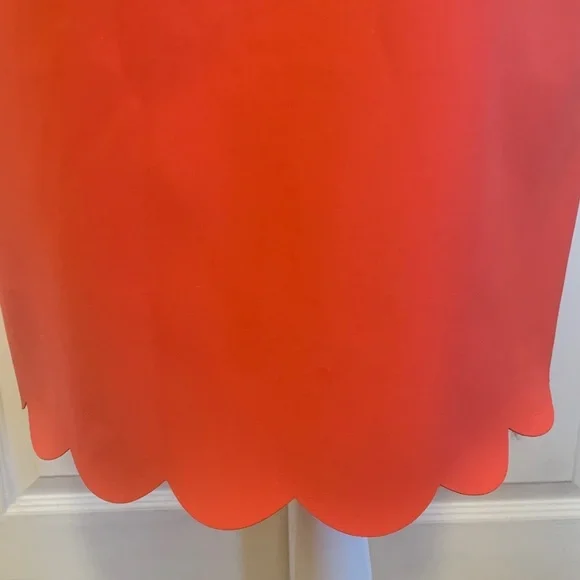 J. Crew Scalloped Edge Red Dress - Picture 3 of 7